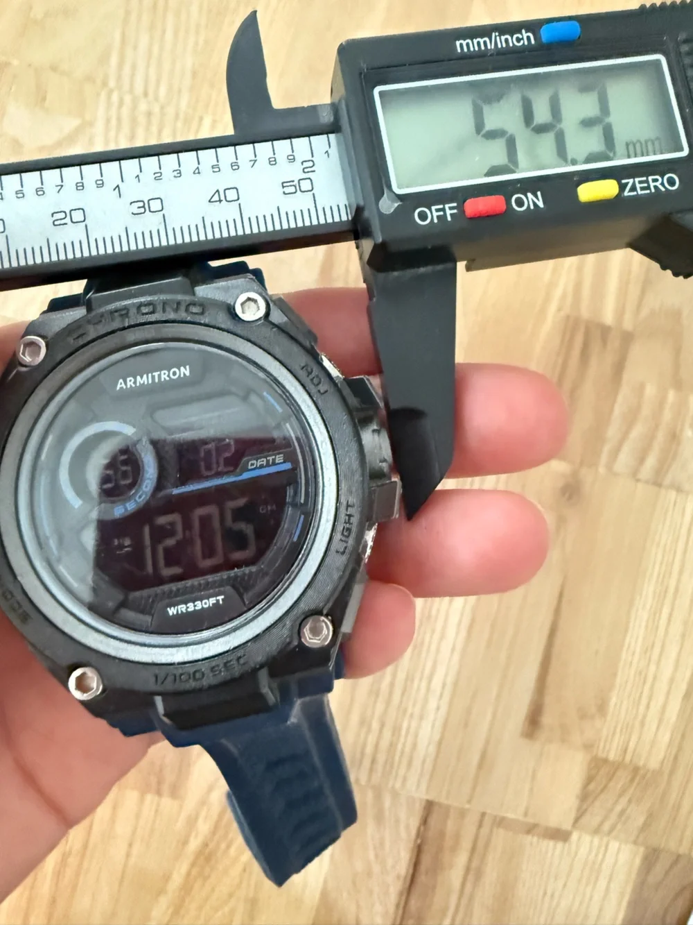 Armitron digital black and navy blue watch NEW BATTERY